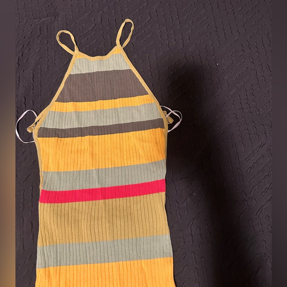 Multicolor Ribbed Mini Dress - Picture 2 of 8
